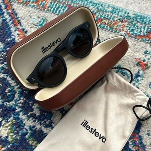 Illesteva Leonard Matte Black-Grey Sunglasses *As Seen on Meghan Markle*